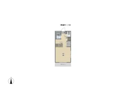 キテイハイツ(ワンルーム/2階)の間取り写真