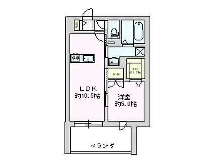 シャレーリブラン(1LDK/4階)の間取り写真
