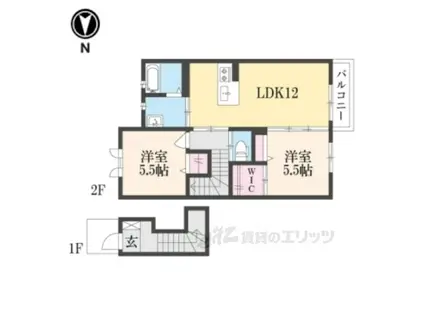 シャーメゾンベネディーレ(2LDK/2階)の間取り写真