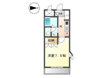 グリーンオアシス(1K/2階)の間取り写真
