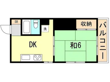 マルタカマンション(1DK/4階)の間取り写真