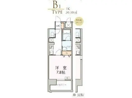 ラフレシーサ博多駅南IV(1K/2階)の間取り写真