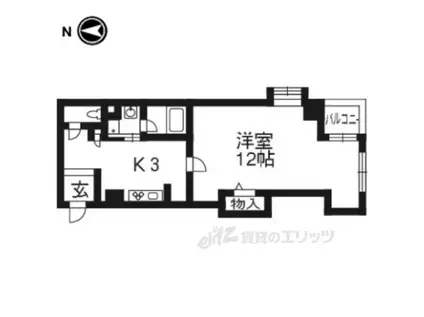 雅綾小路(1K/2階)の間取り写真