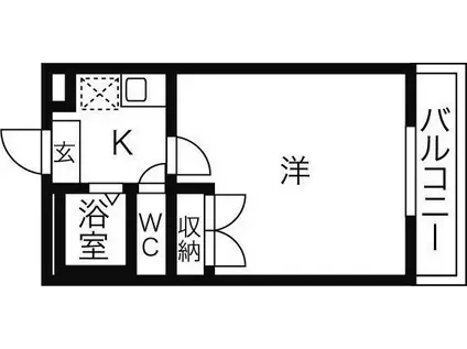 ロハシーK(1K/3階)の間取り写真