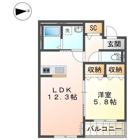 アウローラ本郷町(1LDK/2階)の間取り写真
