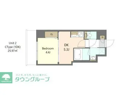 S-RESIDENCE高島平ASOLEA(1DK/3階)の間取り写真