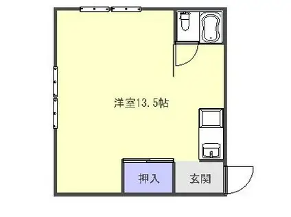 サンシャイン弐番館(ワンルーム/2階)の間取り写真