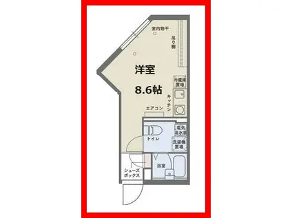 ココスペース北綾瀬(ワンルーム/5階)の間取り写真