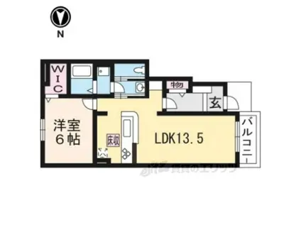 グラードⅡ(1LDK/1階)の間取り写真