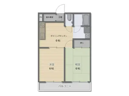 あさやビル(2DK/2階)の間取り写真