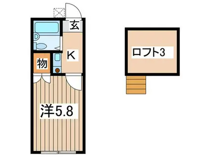 ホワイトパレス(1K/1階)の間取り写真