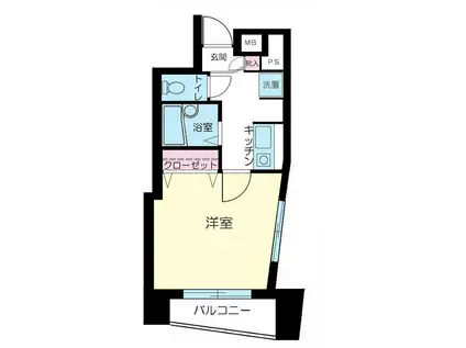 プレール荻窪弐番館(1K/6階)の間取り写真