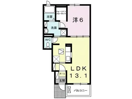 パール並木(1LDK/1階)の間取り写真