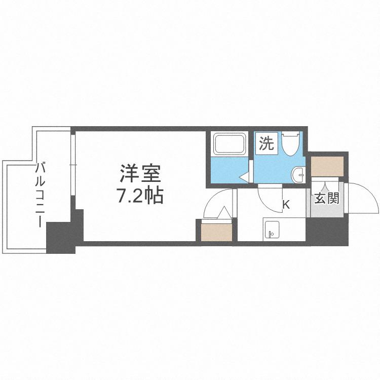 セレニテ難波プリエ(1K/13階)の間取り写真