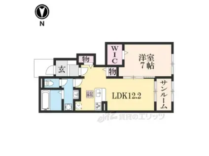 シャン・ド・フルールⅠ(1LDK/1階)の間取り写真