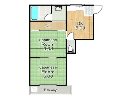 広瀬ハイツ(2DK/3階)の間取り写真