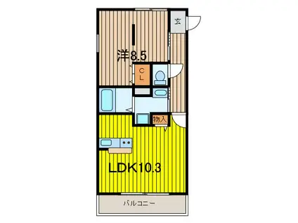 プルミエールIII(1LDK/2階)の間取り写真