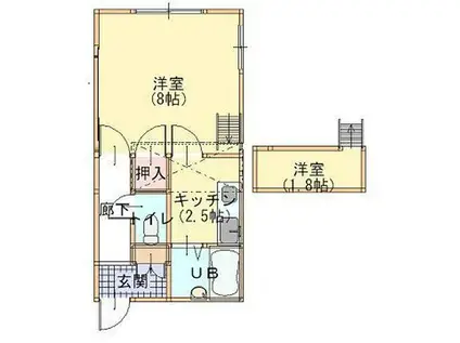 アネックス柳橋(1K/1階)の間取り写真