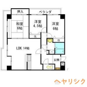 メゾンSK(3LDK/4階)の間取り写真