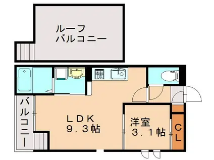 GRANDTICジュリア川津(1LDK/2階)の間取り写真