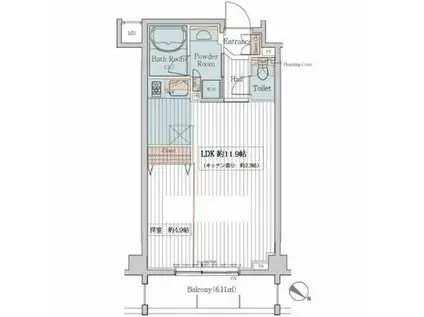 カスタリア三宿(1LDK/3階)の間取り写真