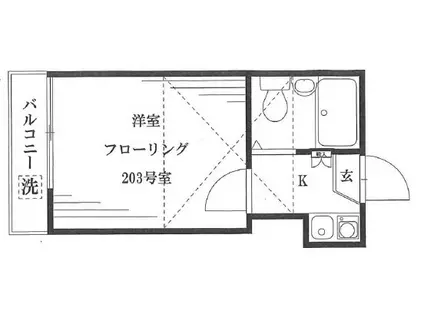 メゾンドパレス62(1K/2階)の間取り写真