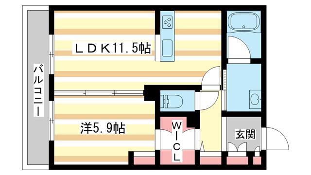 シャーメゾン ネクサス(1LDK/2階)の間取り写真