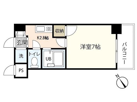 フォルム牛田新町(1K/4階)の間取り写真