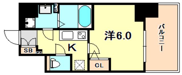 エスリード神戸三宮(1K/10階)の間取り写真