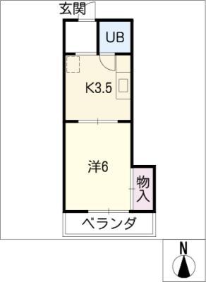 今西ビル(1K/1階)の間取り写真