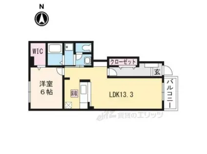 アクアビュー Ⅲ(1LDK/1階)の間取り写真