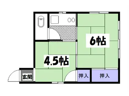 天野ビル(2K/4階)の間取り写真
