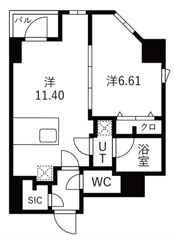 TRADIS森下(1LDK/6階)の間取り写真