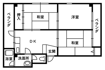 ネオコーポ本町(3DK/2階)の間取り写真