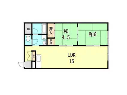 昭和パレス魚住(2LDK/4階)の間取り写真