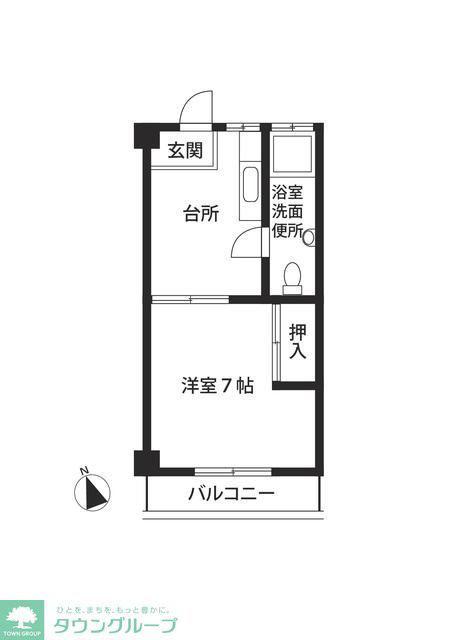 文蔵 ハイツ(1DK/2階)の間取り写真
