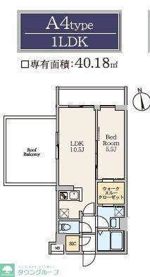 S-RESIDENCE駒場東大前(1LDK/4階)の間取り写真