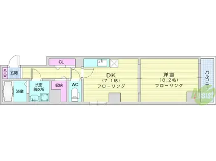 ヴィラ 鴻巣(1DK/2階)の間取り写真