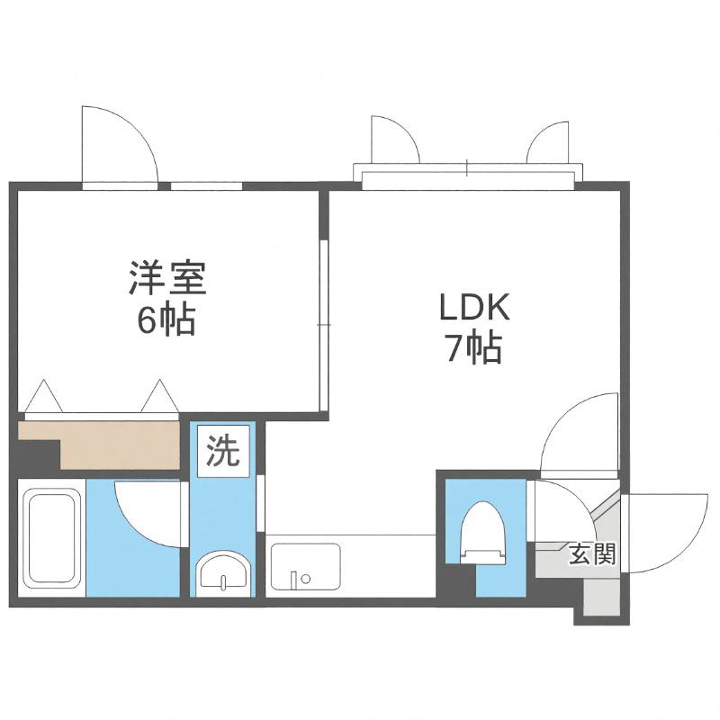 リッチヒルズ参番館(1LDK/2階)の間取り写真
