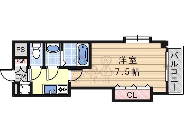LUXE我孫子(1K/13階)の間取り写真