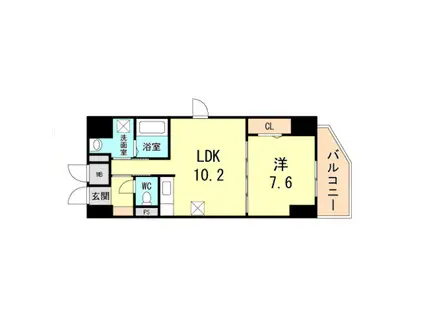 ユーレジデンス神戸元町(1LDK/6階)の間取り写真