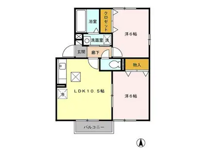 スプリングタウン A/B/C/D/E(2LDK/1階)の間取り写真