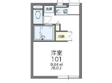 レオパレスファーレII(1K/2階)の間取り写真