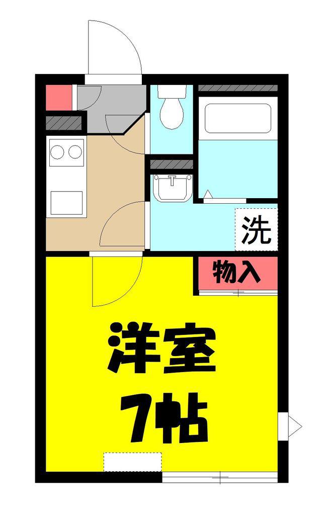ＪＲ京浜東北線 蕨駅 徒歩11分 2階建 築14年(1K/2階)の間取り写真