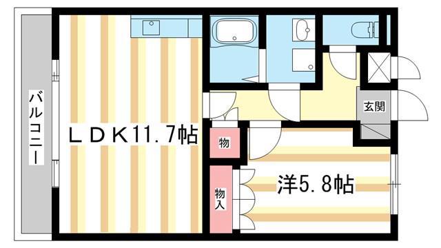 クニミLR(1LDK/1階)の間取り写真
