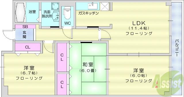 アトリウムコーツ(3LDK/4階)の間取り写真