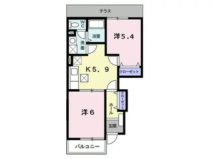 アロッジオ(2K/1階)の間取り写真