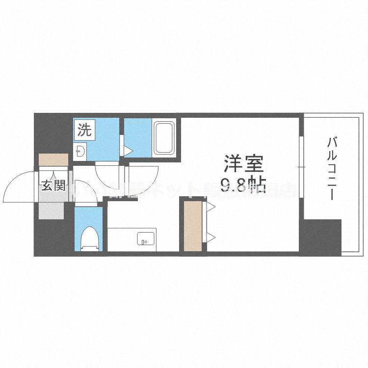 コンフォリア新梅田(ワンルーム/9階)の間取り写真