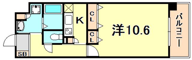 KAISEI新神戸(1K/7階)の間取り写真