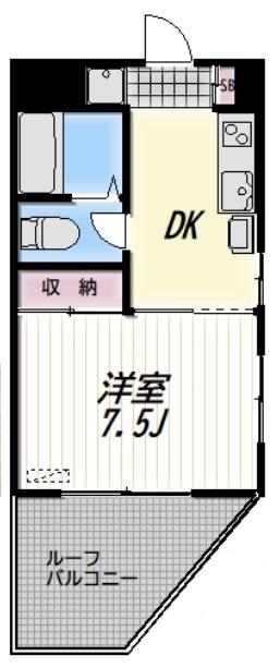 PRIER(1DK/3階)の間取り写真